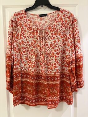 Women’s Tie-Front Boho Blouse